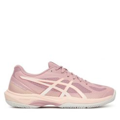 Buty halowe Asics. Czerwone obuwie sportowe damskie Asics, bez wzorów, bez zapięcia. Za 399.99 zł.