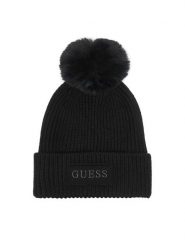 Guess Czapka AW5650 WOL01 Czarny. Czarne czapki damskie Guess, na zimę, z aplikacjami. Za 154.99 zł.