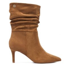 Botki Nine West. Brązowe botki damskie Nine West, bez wzorów, bez obcasa, na szpilce, bez zapięcia. Za 299.99 zł.