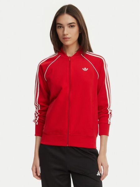 Adidas Bluza adicolor SST Classic KD3782 Czerwony Regular Fit. Czerwone bluzy damskie Adidas, s, bez wzorów, z bawełny, bez ramiączek, bez kaptura. Za 203.99 zł.