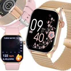 Smartwatch JG Smart SMARTWATCH DLA SENIORA POMIAR CIŚNIENIA TĘTNA TEMPERATURY ROZMOWY MENU PL. Zegarki smartwatch JG Smart, bez wzorów. Za 461.98 zł.