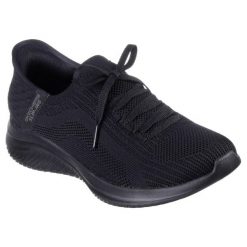 Buty sportowe Sneakersy damskie, Slip-Ins Ultra Flex 3.0 - Brilliant. Czarne obuwie sportowe damskie Skechers, bez wzorów, bez zapięcia, trekkingowe, Skechers Sport. Za 339.99 zł.