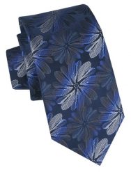 Klasyczny, Męski Krawat Alties - Granatowy w Duże Kwiaty. Niebieskie krawaty i muchy Alties, bez wzorów, z tkaniny, eleganckie. Za 49.00 zł.