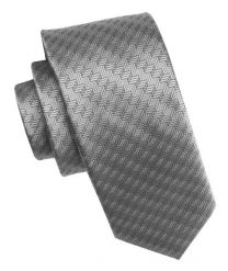 Elegancki i Modny Męski Krawat - Angelo di Monti - Srebrny, Drobny Wzór. Szare krawaty i muchy Angelo di Monti, bez wzorów, z tkaniny, eleganckie. Za 45.00 zł.
