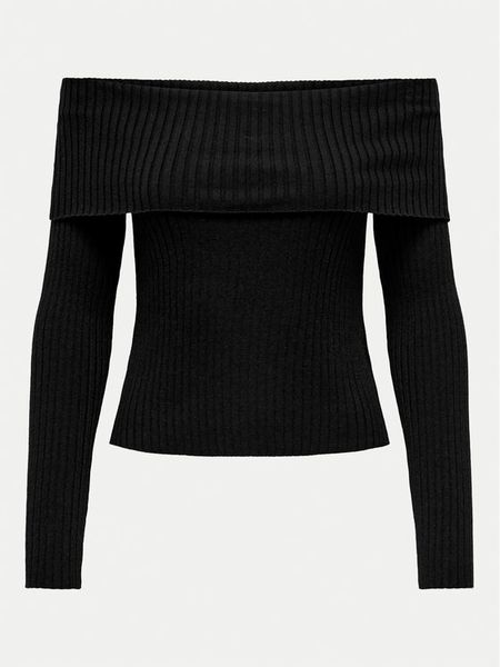 JDY Bluzka Liva 15336133 Czarny Slim Fit. Czarne bluzki damskie JDY, xl, bez wzorów, z syntetyku, bez kołnierzyka, bez ramiączek. Za 89.99 zł.