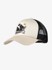 Czapka z daszkiem Buff Trucker Cap - mook cream. Brązowe czapki damskie Buff, bez wzorów, z bawełny. Za 109.99 zł.
