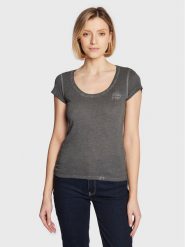 Guess T-Shirt Script Logo W2GI52 K9SN1 Szary Regular Fit. Szare t-shirty damskie Guess, s, z aplikacjami, z bawełny, bez kołnierzyka, bez ramiączek. Za 169.99 zł.