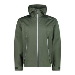 Kurtka przeciwdeszczowa męska CMP. Zielone kurtki sportowe męskie CMP, na jesień, l, bez wzorów, z materiału, z kapturem, trekkingowe. Za 269.99 zł.