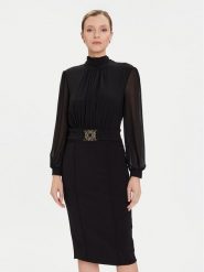 Rinascimento Sukienka koktajlowa CFC0126210003 Czarny Slim Fit. Czarne sukienki damskie Rinascimento, s, bez wzorów, z syntetyku, wizytowe, bez kołnierzyka, bez ramiączek. Za 589.99 zł.