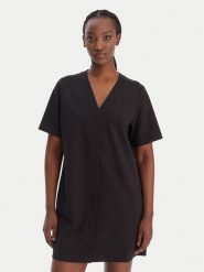 Calvin Klein Jeans Sukienka codzienna LV047E209G Czarny Regular Fit. Czarne sukienki damskie Calvin Klein Jeans, na co dzień, xs, bez wzorów, z jeansu, bez kołnierzyka, bez ramiączek, proste. Za 409.99 zł.