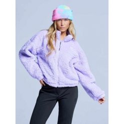 Kurtka Fluffy - Damska - Cztery pory roku - Miś - Liliowa. Fioletowe kurtki sportowe damskie POEDERBAAS, na zimę, xs, bez wzorów, z poliesteru, bez ramiączek, bez kaptura, narciarskie. Za 264.52 zł.