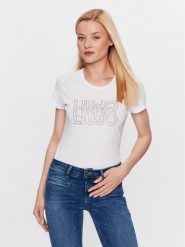 Liu Jo T-Shirt WF3085 J6308 Biały Regular Fit. Białe t-shirty damskie Liu Jo, s, bez wzorów, z bawełny, bez kołnierzyka, bez ramiączek. Za 219.99 zł.