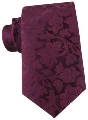 Burgundowy Krawat z Kwiatową Fakturą - Alties. Czerwone krawaty i muchy Alties, bez wzorów, z tkaniny, eleganckie. Za 55.00 zł.