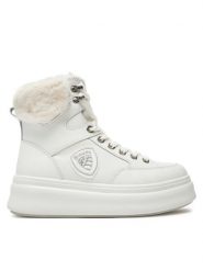 Blauer Botki F4EMERY01 Biały. Białe botki damskie Blauer, bez wzorów, ze skóry, bez obcasa, na płaskiej podeszwie, bez zapięcia. Za 699.99 zł.