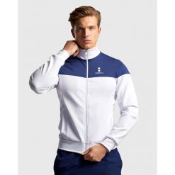 Bluza na zamek męska Performance. Białe bluzy męskie NORDICDOTS, m, bez wzorów, z bawełny, eleganckie, bez ramiączek, bez kaptura. Za 405.00 zł.
