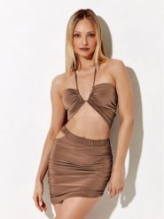 Rage Age Bluzka Bea Brązowy Regular Fit. Brązowe bluzki damskie Rage Age, xl, bez wzorów, z syntetyku, bez kołnierzyka, bez ramiączek. Za 199.99 zł.