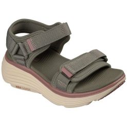 Sandały damskie Skechers Max Cushioning Endeavor Sanda. Szare sandały damskie Skechers, bez wzorów, z materiału, bez obcasa, bez zapięcia. Za 490.00 zł.