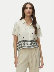 Vero Moda Koszula Kai 10345548 Beżowy Regular Fit. Brązowe koszule damskie Vero Moda, s, bez wzorów, z wiskozy, bez kołnierzyka, bez ramiączek. Za 179.99 zł.