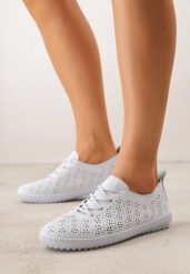 Niebieskie Ażurowe Tenisówki w Stylu Boho Tidira. Niebieskie trampki i tenisówki damskie Renee, w ażurowe wzory, bez zapięcia. Za 69.99 zł.