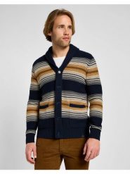 LEE MĘSKI SWETER FRONTIER CARDIGAN NAVY 112357966 LD47013678. Niebieskie swetry męskie Lee, m, bez wzorów, bez kołnierzyka, bez ramiączek. Za 199.99 zł.