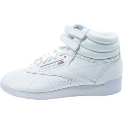 Damskie trampki na co dzień Reebok F S HI 100000103 Biały. Białe trampki i tenisówki damskie Reebok, bez wzorów, z materiału, za kostkę, bez zapięcia. Za 465.00 zł.