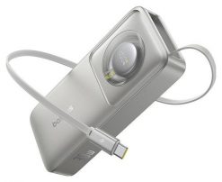 Baseus Free2Pull 10000mAh 30W z portem USB-C i rozwijanym kablem USB-C szary. Szare powerbanki . Za 129.00 zł.