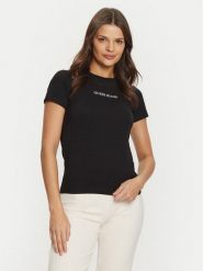 Guess Jeans T-Shirt W4YI01 J1314 Czarny Regular Fit. Czarne t-shirty damskie Guess Jeans, xl, z aplikacjami, z bawełny, bez kołnierzyka, bez ramiączek. Za 119.99 zł.