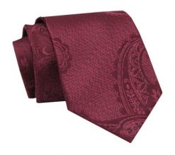 Elegancki, Klasyczny, Męski Krawat -ALTIES - Ciemnoczerwony, Duży Wzór. Czerwone krawaty i muchy Alties, bez wzorów, z tkaniny, eleganckie. Za 49.00 zł.
