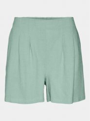 Vero Moda Szorty materiałowe Jesmilo 10279694 Zielony Regular Fit. Zielone szorty damskie Vero Moda, bez wzorów, ze lnu. Za 69.99 zł.