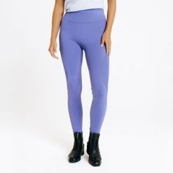 Legginsy jeździeckie damskie letnie full grip - niebieskie. Niebieskie legginsy damskie FOUGANZA, bez wzorów, z materiału. Za 129.99 zł.