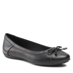 Baleriny Geox. Czarne balerinki damskie Geox, bez wzorów, bez obcasa, bez zapięcia. Za 239.99 zł.