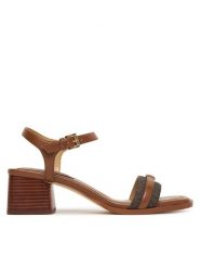 MICHAEL Michael Kors Sandały Mandy 40S6MAMS1B Brązowy. Brązowe sandały damskie MICHAEL Michael Kors, bez wzorów, ze skóry, bez obcasa, na słupku, bez zapięcia. Za 629.99 zł.