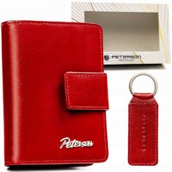 Zestaw prezentowy Peterson PTN SET-D-65 czerwony. Czerwone portfele damskie Peterson, ze skóry. Za 109.00 zł.