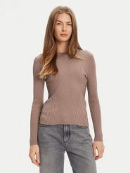 Guess Sweter W5YR08 Z0040 Brązowy Regular Fit. Brązowe swetry nierozpinane damskie Guess, xs, z aplikacjami, z syntetyku, bez kołnierzyka, bez ramiączek. Za 279.99 zł.