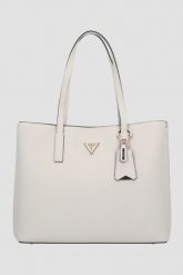 GUESS Biała damska torebka Girlfriend Tote. Białe shopperki damskie Guess, z aplikacjami, z materiału, bez dodatków. W wyprzedaży za 628.99 zł.