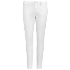 Chinosy Damskie Jules 7/8. Białe spodnie dresowe damskie SOL'S, bez wzorów, z dresówki, casualowe. Za 218.99 zł.