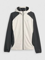 4F Bluza do biegania regular z kapturem męska - czarna S. Czarne bluzy męskie 4F, m, bez wzorów, z materiału, z kapturem, do biegania. Za 249.99 zł.