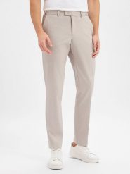 Finshley & Harding spodnie garniturowe Mężczyźni Modern Fit Sztuczne włókno beżowy, 24. Brązowe garnitury męskie Finshley & Harding, m, bez wzorów, z włókna, eleganckie. Za 229.95 zł.
