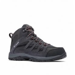 Buty trekkingowe męskie Columbia Crestwood Mid Waterproof. Czarne buty zimowe męskie Columbia, bez wzorów, bez obcasa, bez zapięcia. Za 417.99 zł.