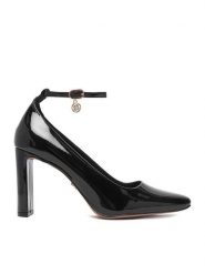 Nine West Czółenka EO-C5176-1 Czarny. Czarne czółenka damskie Nine West, bez wzorów, ze skóry, bez obcasa, bez zapięcia. Za 279.99 zł.