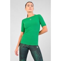 Koszulka z krótkim rękawem do biegania Damska Nessi Sportswear Ultra Oddychająca. Zielone bluzki damskie NESSI SPORTSWEAR, l, bez wzorów, sportowe, bez kołnierzyka, bez ramiączek. Za 299.00 zł.