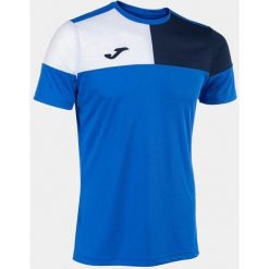 Koszulka Joma Crew Junior 11/12 – Royal/Navy/Biała. Niebieskie bluzki damskie Joma, bez wzorów, z poliesteru, sportowe, bez kołnierzyka, bez ramiączek. Za 160.99 zł.