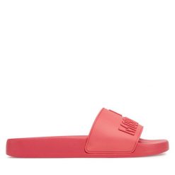 Klapki LOVE MOSCHINO. Pomarańczowe klapki damskie Love Moschino, bez wzorów, bez obcasa, bez zapięcia. Za 469.99 zł.