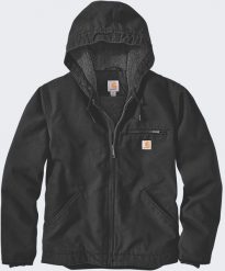 Kurtka Carhartt Washed Duck Sherpa Lined Black. Czarne kurtki męskie Carhartt, m, bez wzorów, bez kaptura. Za 662.91 zł.