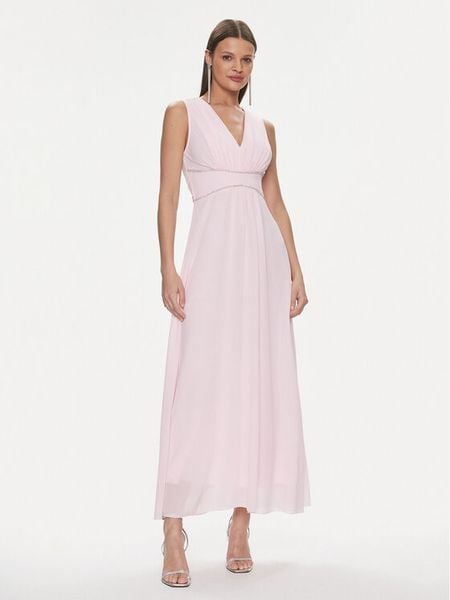 Rinascimento Sukienka wieczorowa CFC0117736003 Różowy Regular Fit. Czerwone sukienki damskie Rinascimento, s, bez wzorów, z syntetyku, wizytowe, bez kołnierzyka, bez ramiączek. Za 319.99 zł.