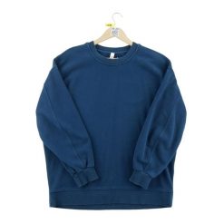 Bluza damska oversize Lululemon. Niebieskie bluzy damskie LULULEMON, l, bez wzorów, z jeansu, bez ramiączek, bez kaptura. Za 149.06 zł.
