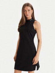 Calvin Klein Jeans Sukienka codzienna Interlock Mock LV047F260G Czarny Slim Fit. Czarne sukienki damskie Calvin Klein Jeans, na co dzień, xl, bez wzorów, z jeansu, bez kołnierzyka, bez ramiączek, proste. Za 409.99 zł.