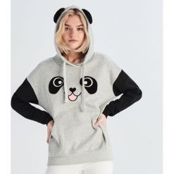 Bluza z motywem pandy - Jasny szary. Szare bluzy damskie Sinsay, l, bez wzorów, bez ramiączek, bez kaptura. Za 69.99 zł.