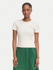 Lacoste T-Shirt TF5538 Różowy jasny Slim Fit. Czerwone t-shirty damskie Lacoste, bez wzorów, z bawełny, bez kołnierzyka, bez ramiączek. Za 329.99 zł.