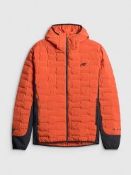4F Kurtka trekkingowa z wypełnieniem Primaloft Silver męska - pomarańczowa XL. Brązowe kurtki męskie 4F, l, bez wzorów, bez kaptura. Za 399.99 zł.